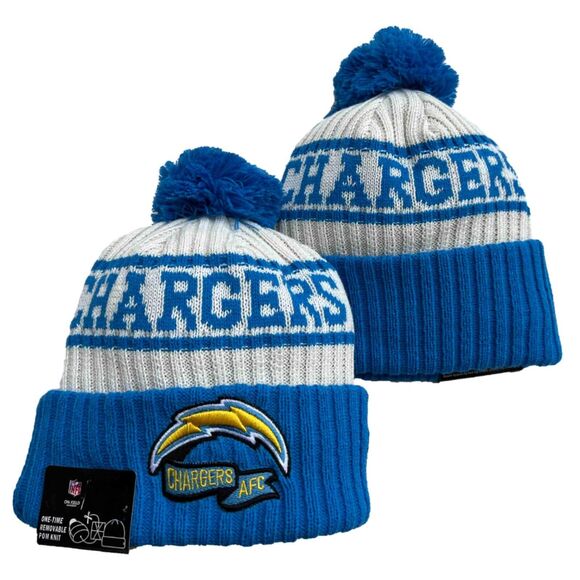 NWT Los Angeles Chargers Sport Knit Pom Beanie Fleece Lining OSFA Unisex - Picture 1 of 5